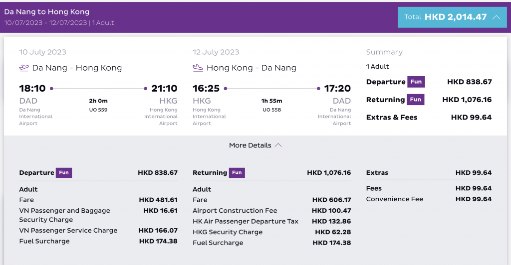 hidden costs at HK EXPRESS